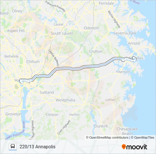 220 Bus Line Map