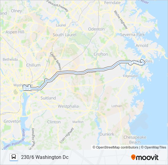 230 bus Line Map