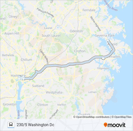 230 bus Line Map