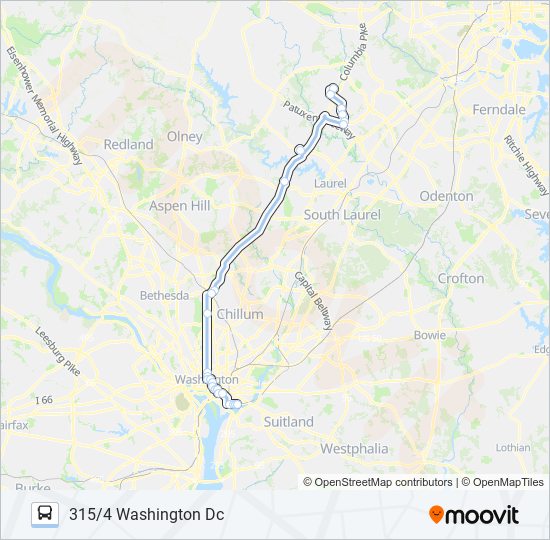 Mapa de 315 de autobús