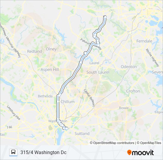 Mapa de 315 de autobús