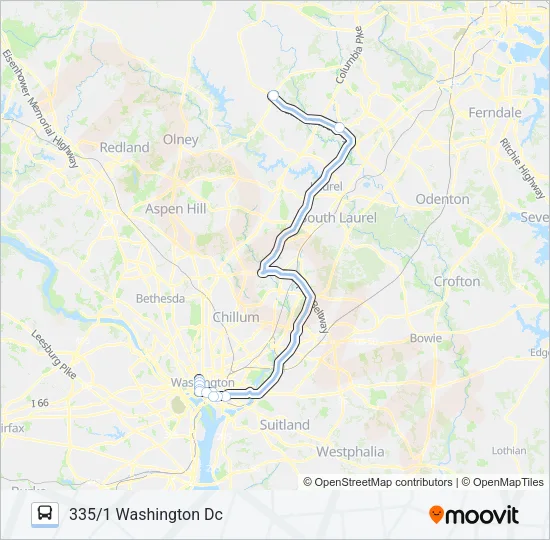 335 Bus Line Map