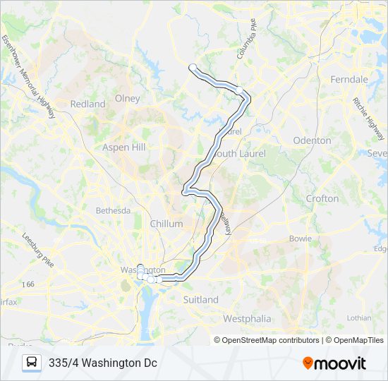 335 Bus Line Map