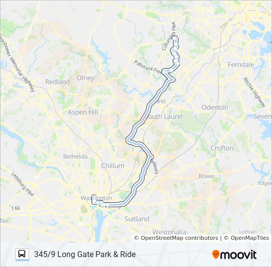 345 Bus Line Map