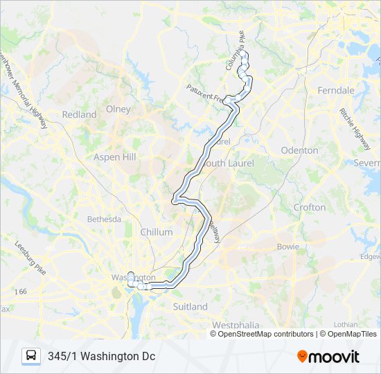 345 bus Line Map