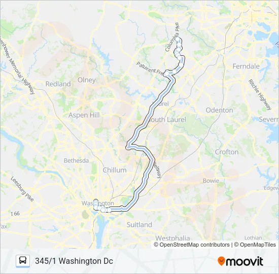 345 Bus Line Map