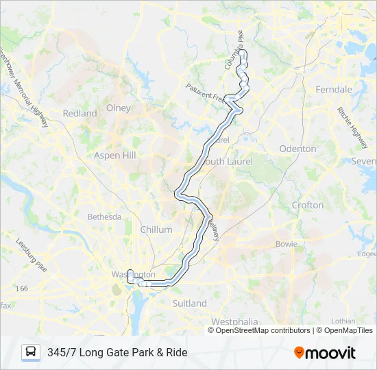 345 Bus Line Map