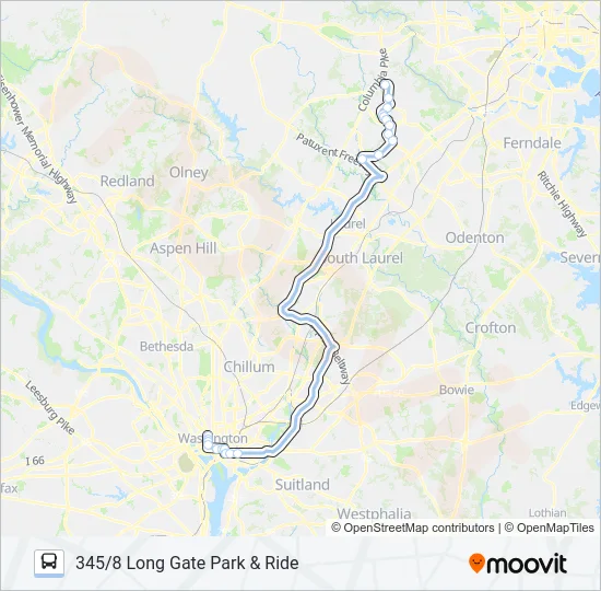 345 Bus Line Map