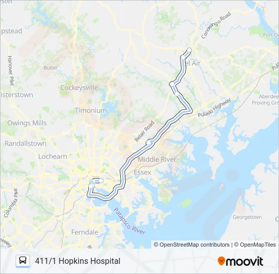 411 Bus Line Map