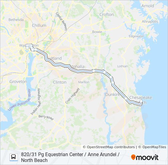 820 Bus Line Map