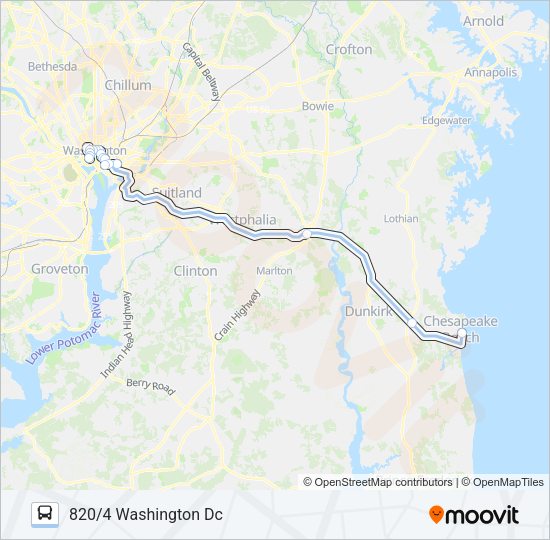 820 Bus Line Map
