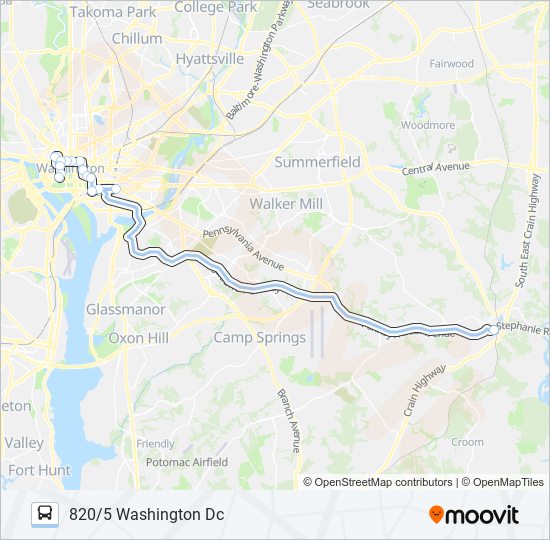 820 bus Line Map