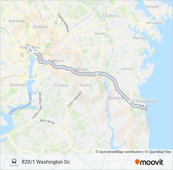 820 Bus Line Map