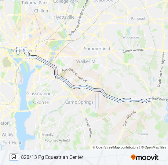 Mapa de 820 de autobús