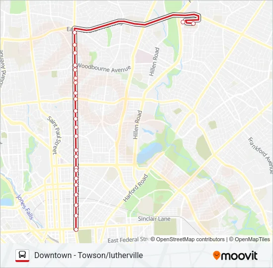 CITYLINK RED Bus Line Map