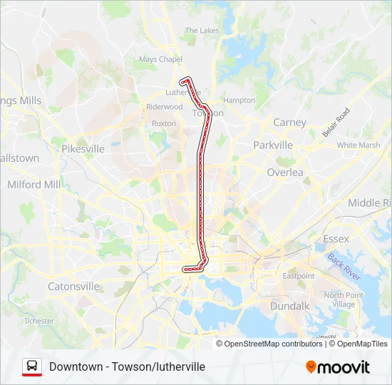 CITYLINK RED Bus Line Map