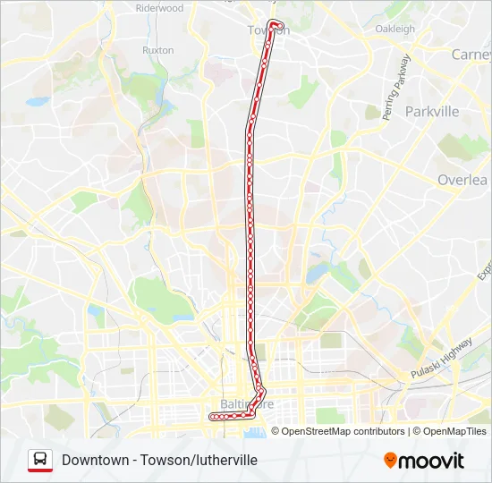 CITYLINK RED Bus Line Map