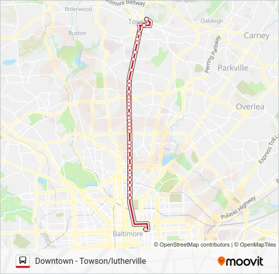 CITYLINK RED Bus Line Map