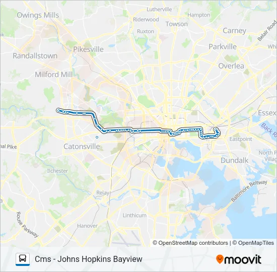 CITYLINK BLUE Bus Line Map