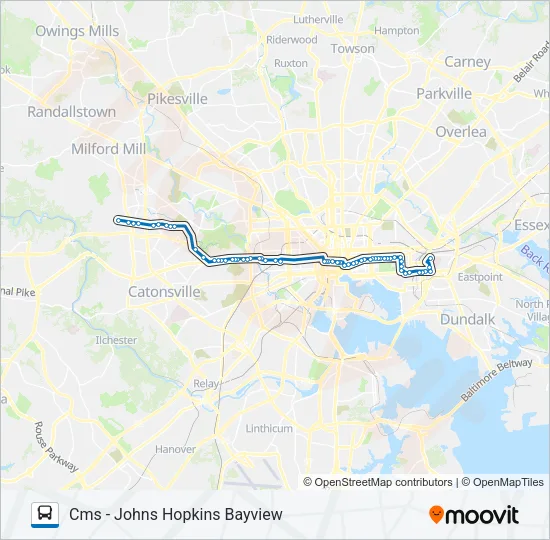 CITYLINK BLUE Bus Line Map