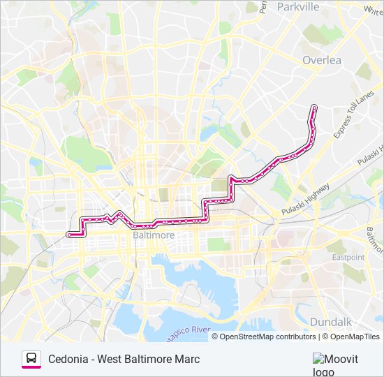 Mapa de CITYLINK PINK de autobús