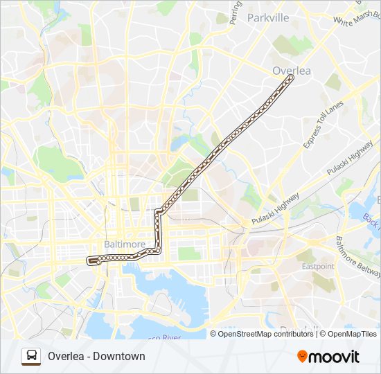Mapa de CITYLINK BROWN de autobús