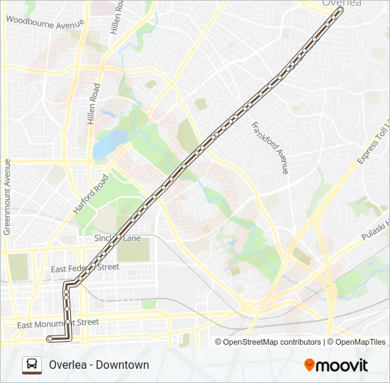 CITYLINK BROWN Bus Line Map