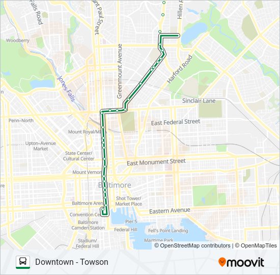 CITYLINK GREEN bus Line Map