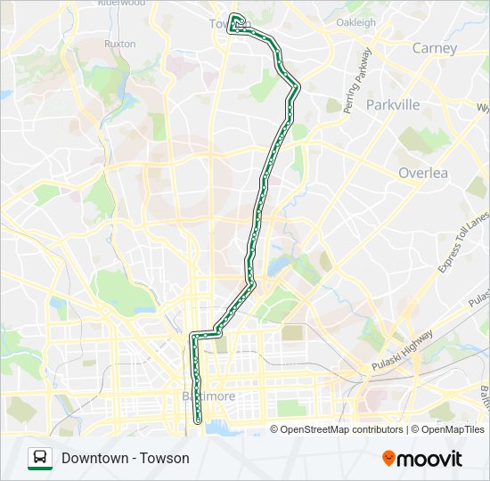 CITYLINK GREEN Bus Line Map