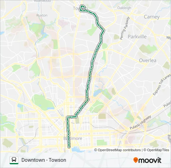 CITYLINK GREEN Bus Line Map