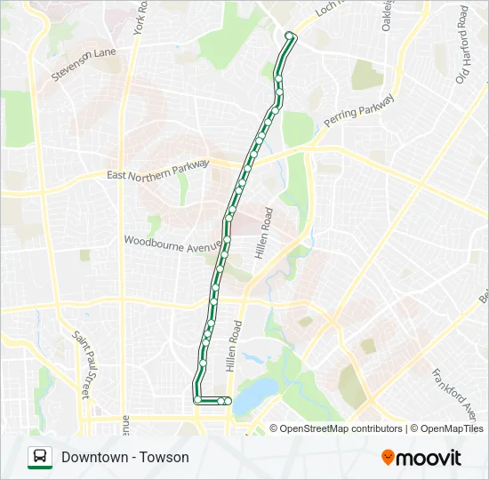 CITYLINK GREEN Bus Line Map