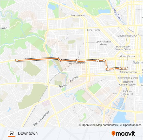 Mapa de CITYLINK ORANGE de autobús