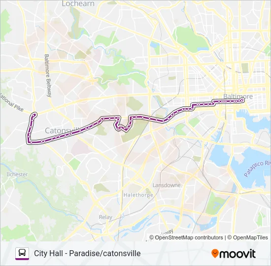 CITYLINK PURPLE Bus Line Map