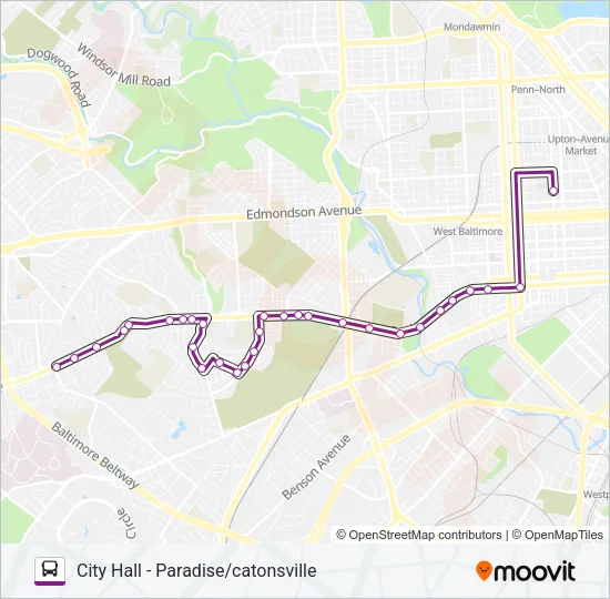 CITYLINK PURPLE Bus Line Map