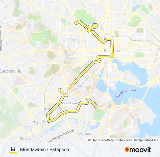 CITYLINK YELLOW Bus Line Map