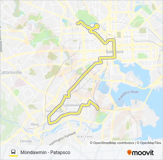 CITYLINK YELLOW Bus Line Map