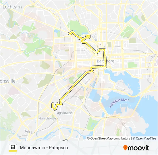 CITYLINK YELLOW Bus Line Map