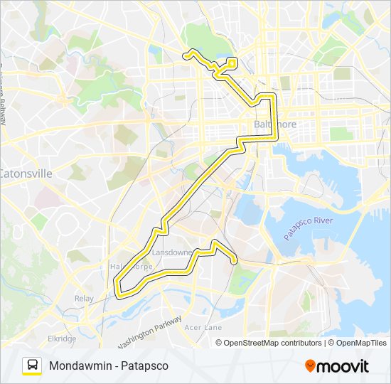 Mapa de CITYLINK YELLOW de autobús