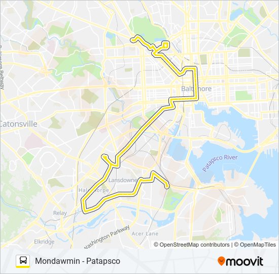 Mapa de CITYLINK YELLOW de autobús
