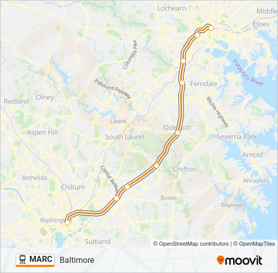 Marc Train Route Map Marc Route: Schedules, Stops & Maps - Baltimore (Updated)