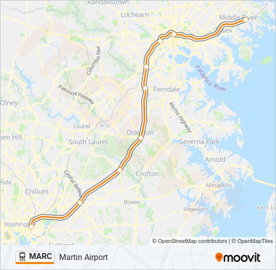 MARC train Line Map