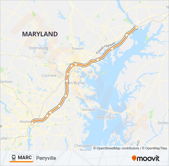 MARC train Line Map