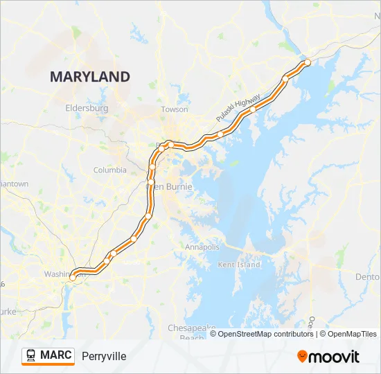 MARC Train Line Map