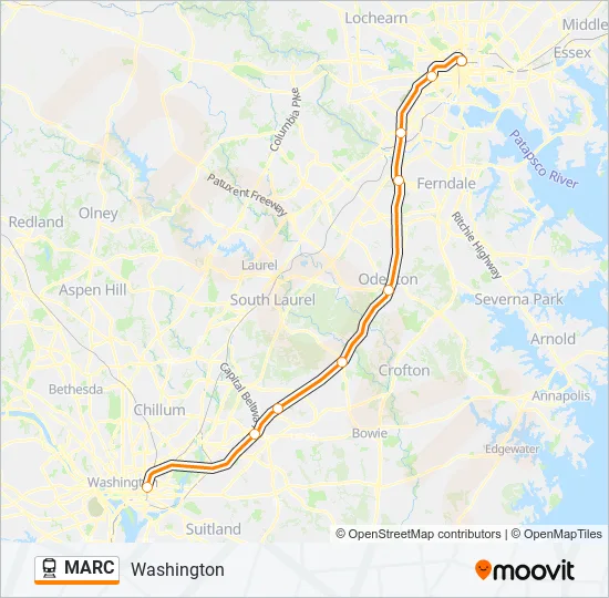 MARC Train Line Map
