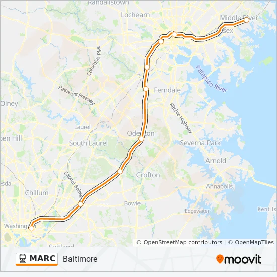 Marc Penn Line Map Marc Route: Schedules, Stops & Maps - Baltimore No Bwi (Updated)