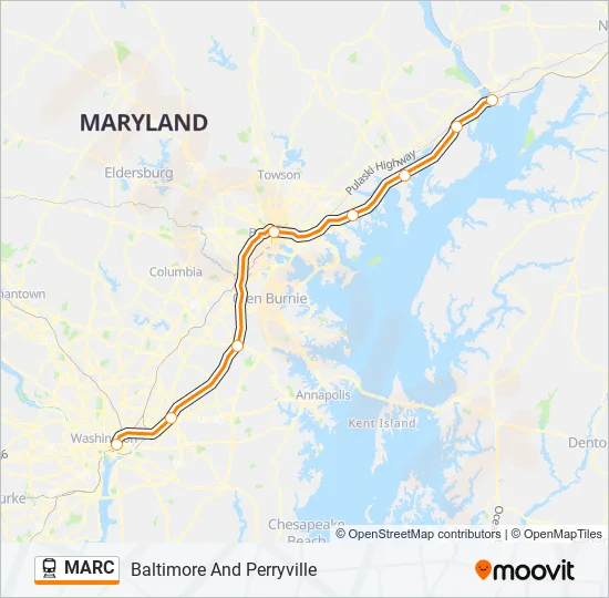 MARC Train Line Map