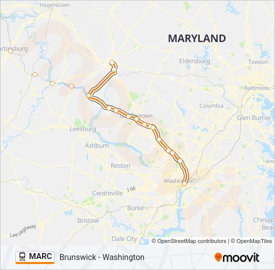 MARC Train Line Map