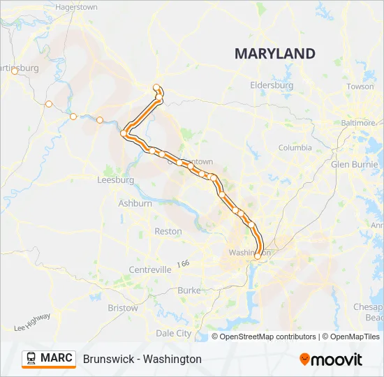 MARC Train Line Map