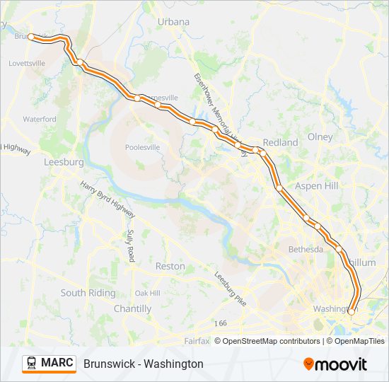 MARC train Line Map