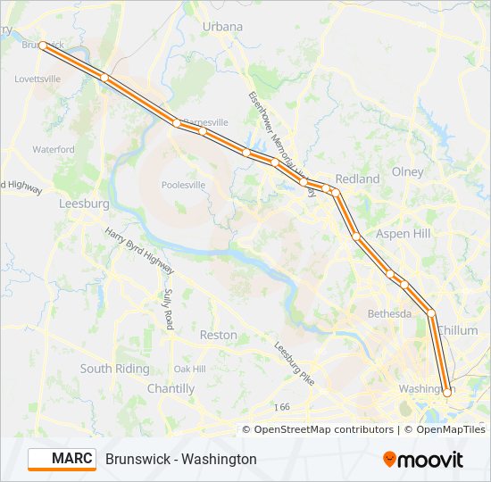 MARC train Line Map